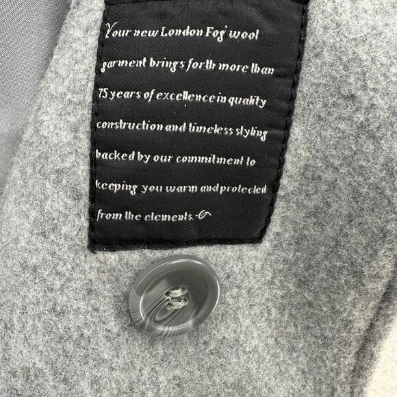 London Fog Womens Wool Blend Gray Long Sleeve Lined Coat Size 16 FLAW - Picture 8 of 13